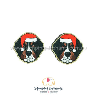 BERNESE MOUNTAIN DOG EARRINGS - XMAS