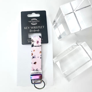 BLUE AND PURPLE PASTEL FLOWER KEY WRISTLET