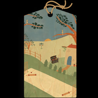 Backyard Cricket Wood Gift Tag