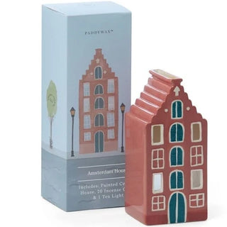 NO.2 AMSTERDAM HOUSE STYLE INCENSE & TEA LIGHT HOLDER ( 1 TEA LIGHT & 20 INCENSE CONES)
