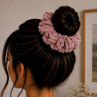 PINK TOWEL - HAIR SCRUNCHIE