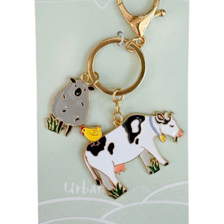 FARMYARD KEYRING BLACK AND WHITE