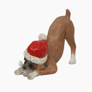 BOXER WITH SANTA HAT