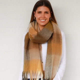 CREAMY BROWN TRIO SCARF