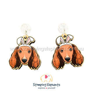 EASTER BROWN LONG HAIRED DASHIE DANGLE EARRINGS