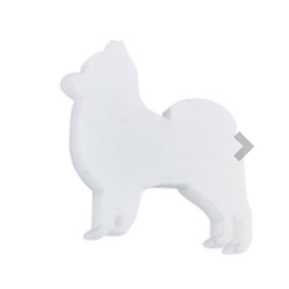 White Pomeranian Pup Earrings