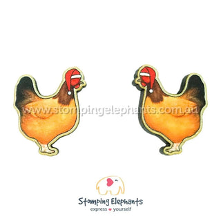 CHRISTMAS CHICKEN EARRINGS