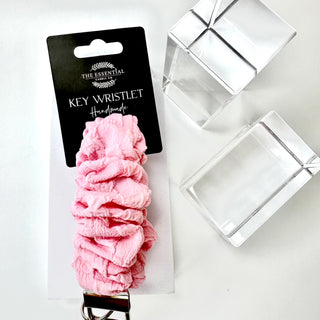 PASTEL PINK SCRUNCHIE KEY WRISTLET