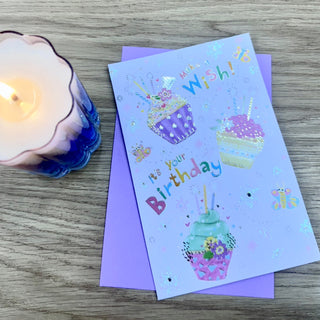 MAKE A WISH ITS YOUR BIRTHDAY - CUPCAKES CARD