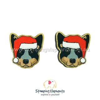 CATTLE DOG BLUE XMAS EARRINGS