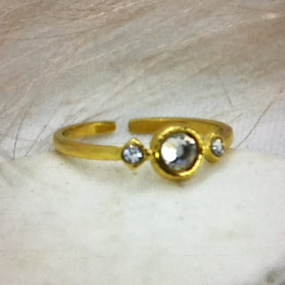 Mia | CZ gold plated stacking adjustable ring