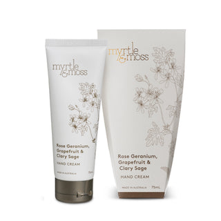 Myrtle moss - rose geranium grapefruit & clary sage hand cream