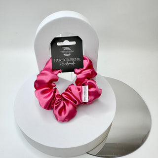 PINK NEON SATIN SCRUNCHIE