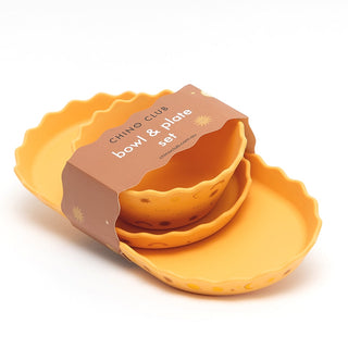 SUNS SILICONE WAVY EDGE BOWL AND PLATE SET