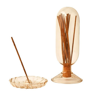 KLEIN CLOCHE WITH 50PC INCENSE STICKS & HOLDER GIFT SET - AMBERWOOD