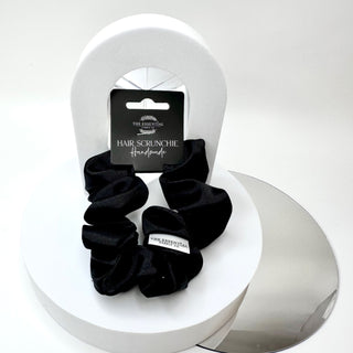 BLACK SATIN - SCRUNCHIE