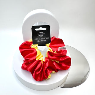 YELLOW AND RED TWO-TONED SCRUNCHIE