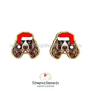 ENGLISH SPRINGER SPANIEL CHRISTMAS EARRINGS