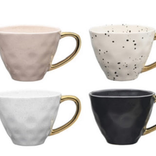 ECOLOGY MUG PINK WITH GOLD HANDLE 380ML
