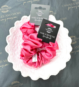 PINK NEON SATIN SCRUNCHIE