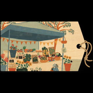 Farmers Market Wood Gift Tag