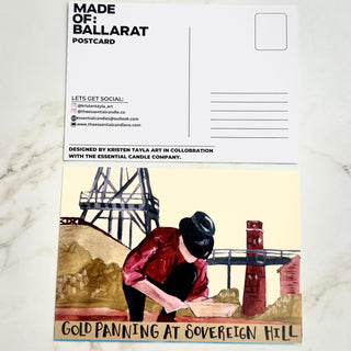 GOLD PANNING AT SOVEREIGN HILL - POST CARD