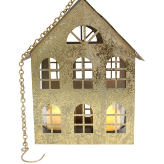 GOLD XMAS HOUSE T/LIGHT
