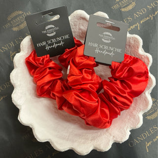 RED SATIN SCRUNCHIE