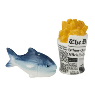 REGGIE FISH N CHIPS SALT AND PEPPER SHAKERS