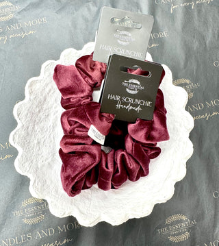 BURGUNDY VELVET SCRUNCHIE