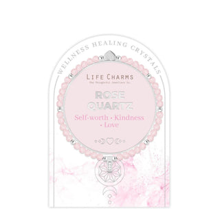 LIFE CHARMS ROSE QUARTZ BRACELET