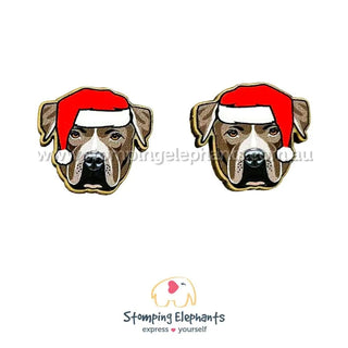 STAFFY BLUE CHRISTMAS EARRINGS