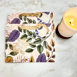 GIFT BAG - PINK GREEN PURPLE LEAFS