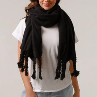 BLACK WITH THICK TASSELS