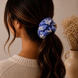 PURPLE DAISY FLOWER - HAIR SCRUNCHIE