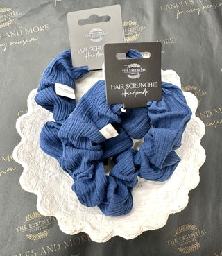 NAVY BLUE TEXTURED SCRUNCHIE
