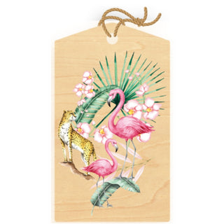 Flamingo Jungle Wood Gift Tag