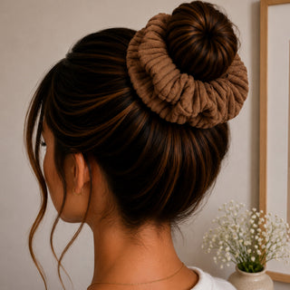 BROWN TOWEL  - HAIR SCRUNCHIE