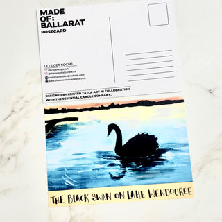 BLACK SWAN ON LAKE WENDOUREE - POST CARD