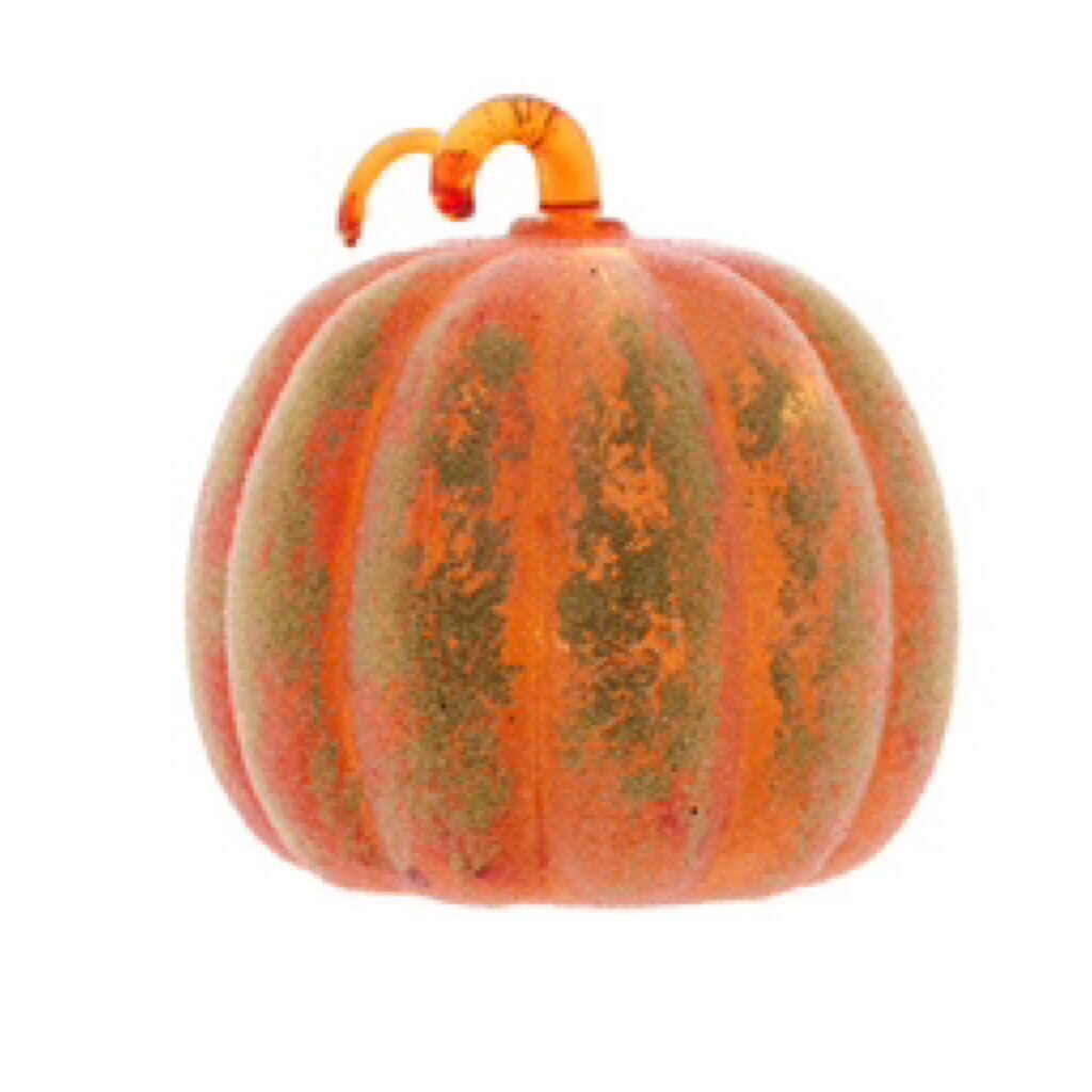 16cm LED GLASS PUMPKIN