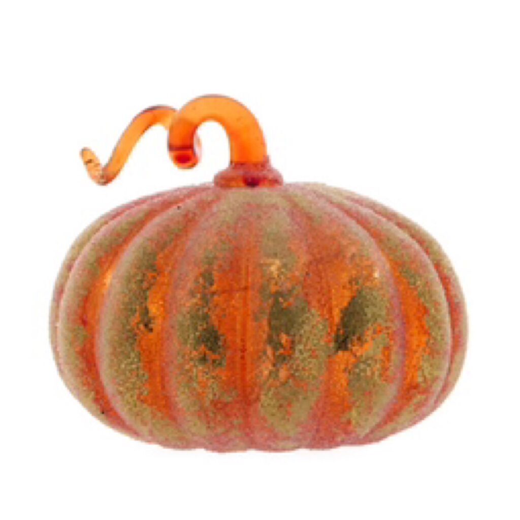 11cm LED GLASS PUMPKIN